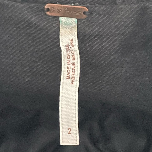 Free People Embroidered Studded Boho Coat Black Size 2 - Picture 6 of 7